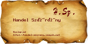 Handel Szörény névjegykártya